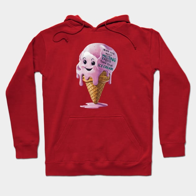 Kawaii cute Ice cream face Hoodie by Xatutik-Art